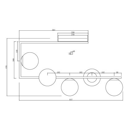Ondaluce - MONILE Rod Chandelier 5xE14/10W/230V Smoky Black Black