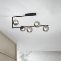 Ondaluce - MONILE Rod-Mounted Chandelier 5xE14/10W/230V Black/Smoked Black