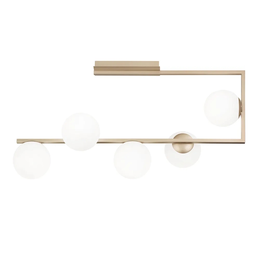 Ondaluce - MONILE Rod-Mounted Chandelier 5xE14/10W/230V Gold/White