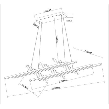 Ondaluce - MOVIDA LED/114W/230V Dimmable Cable-Suspended Pendant Light, Gold
