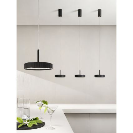 Ondaluce - NINA Cable-Suspended LED Pendant Light LED/20W/230V Ø 19 cm Black
