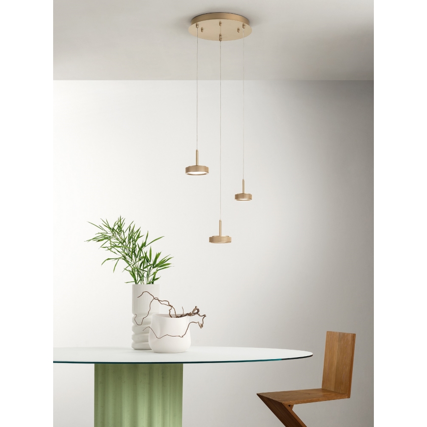 Ondaluce - NINA LED Dimmable Pendant Light on Cable, LED/24W/230V, Ø 35 cm, Gold