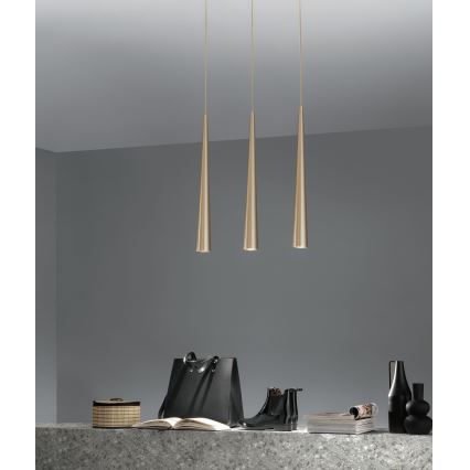 Ondaluce - NOA cable-suspended pendant light 1xGU10/20W/230V Ø 5.5 cm, gold
