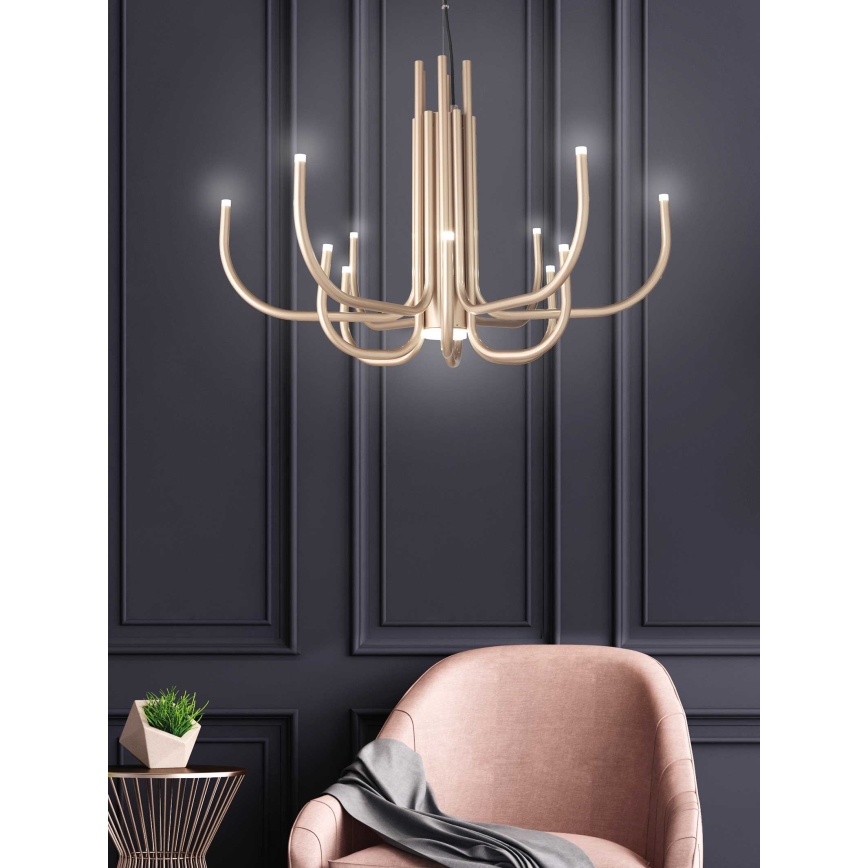 Ondaluce - NOUVEAU LED Dimmable Cable-Hung Chandelier LED/35W/230V, Ø 78 cm, Gold