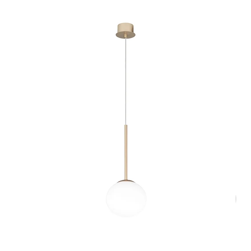 Ondaluce - Pendant light on cable JEWEL 1xE14/10W/230V Ø 17 cm gold/white