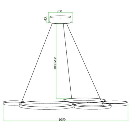 Ondaluce - POIS LED Dimmable Cable Pendant Light LED/60W/230V Silver