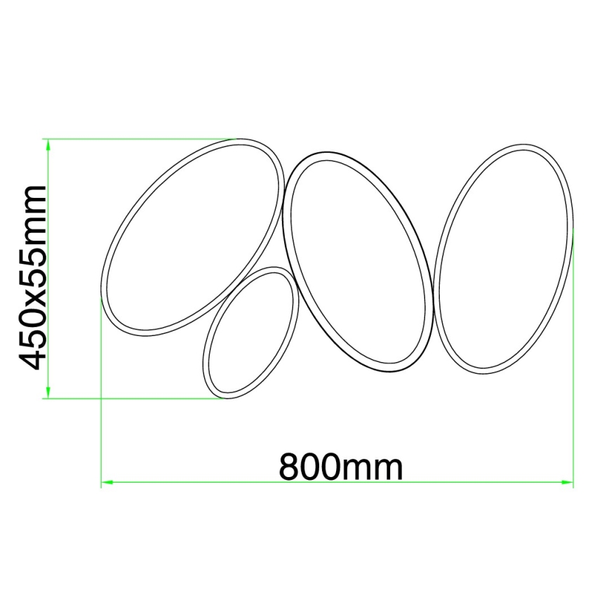 Ondaluce - RICE Dimmable LED Ceiling Light, 34W, 230V, 45 x 80 cm, Gold