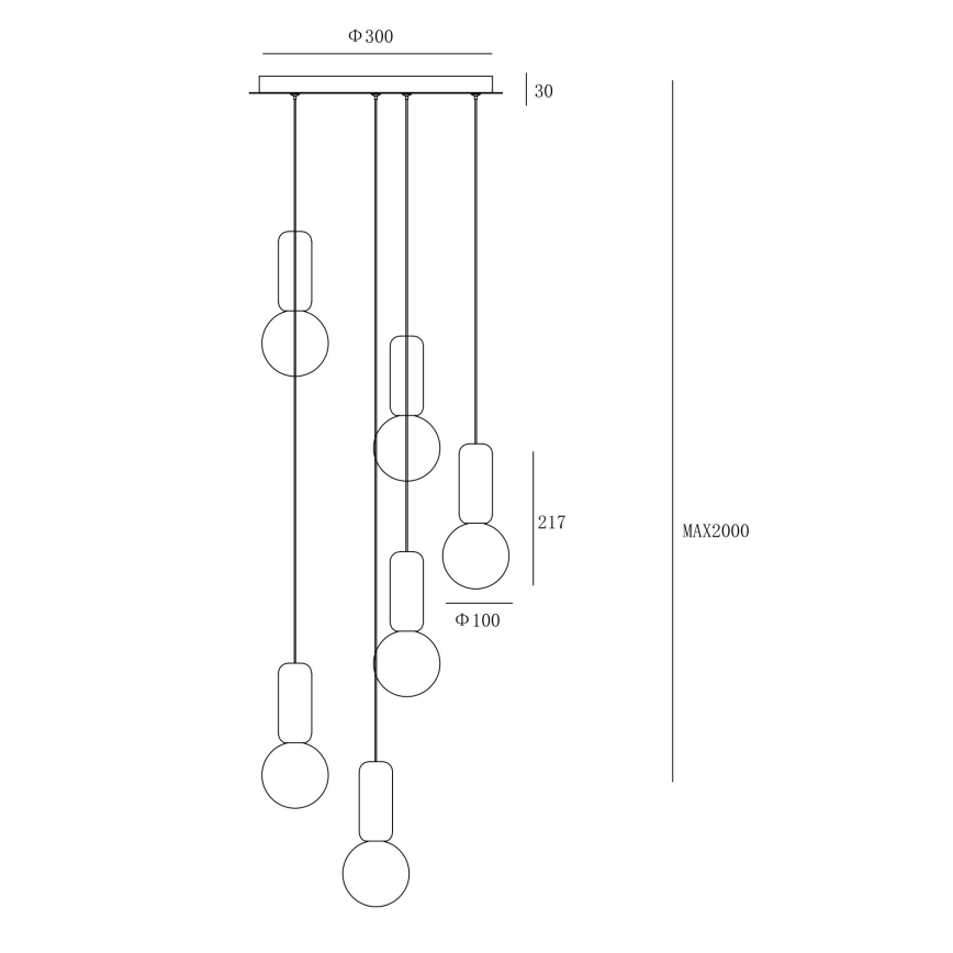 Ondaluce - ROCK Cable-Hung Pendant Light 6xG9/7W/230V Ø 35 cm concrete/brown/grey/white