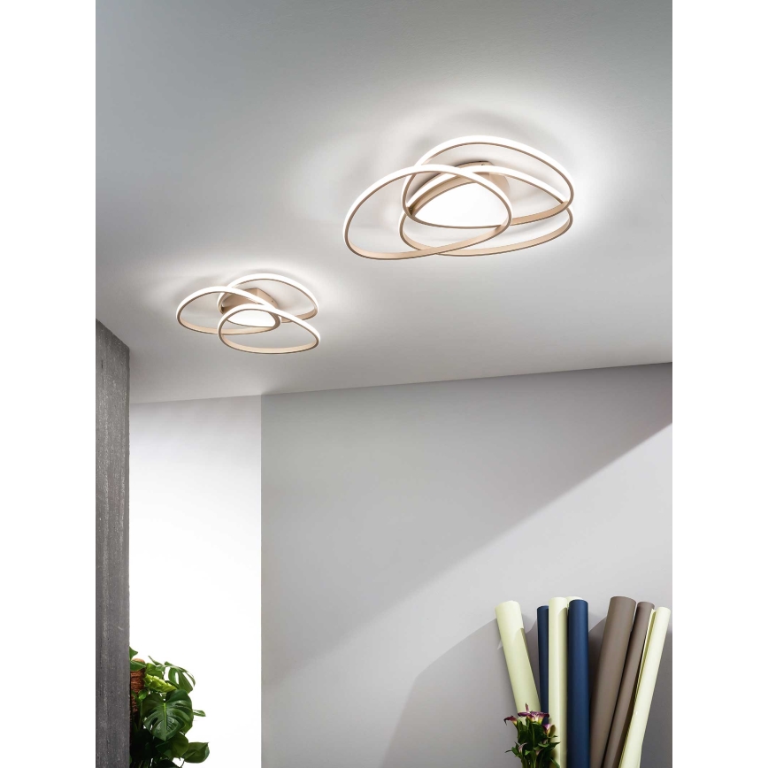 Ondaluce - ROSE Dimmable LED Ceiling Light, 80W, 230V, 71x76 cm, Gold