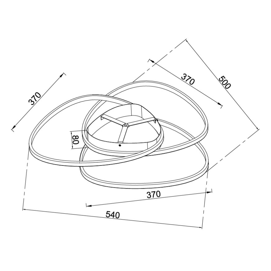 Ondaluce - ROSE LED Dimmable Ceiling Light, 60W/230V, Silver