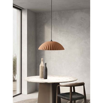 Ondaluce - RUSTIC Cable-hung Pendant Lamp 1x E27/15W/230V Ø 50 cm Concrete/Brown