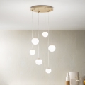 Ondaluce - SANTOS LED Cable-Suspended Chandelier LED/48W/230V, dia. 45 cm, Gold/White