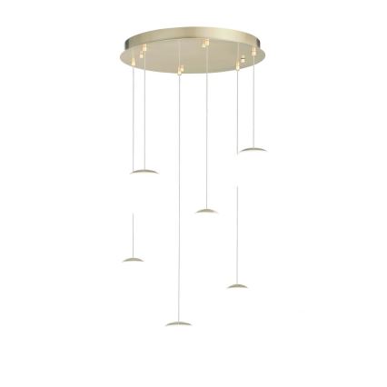 Ondaluce - SANTOS LED Cable-Suspended Chandelier LED/48W/230V, dia. 45 cm, Gold/White