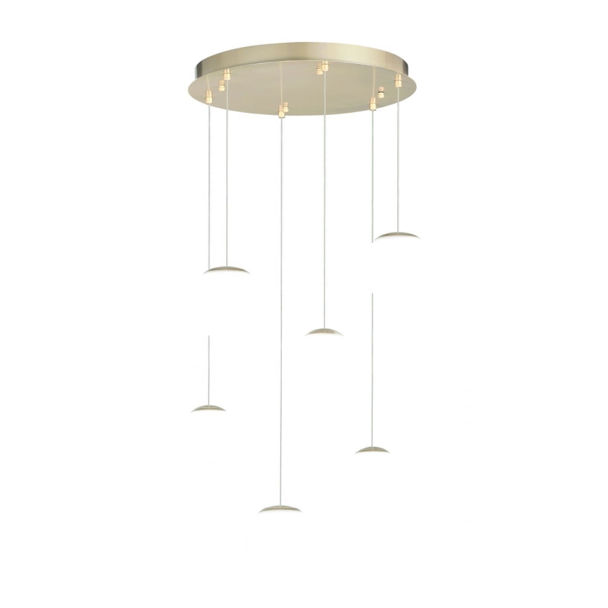 Ondaluce - SANTOS LED Cable-Suspended Chandelier LED/48W/230V, dia. 45 cm, Gold/White