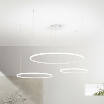 Ondaluce - SOEL Cable-Suspended Dimmable LED Pendant LED/28W/230V + LED/38W + LED/47W 3000/4000K Ø 100/80/60 cm White
