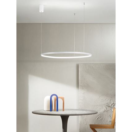 Ondaluce - Dimmable LED pendant light on cable SOEL LED/38W/230V 3000/4000K Ø 80 cm white