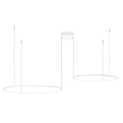 Ondaluce - LED dimmable cable-hung chandelier SOEL LED/28W/230V + LED/38W 3000/4000K diam. 80/60 cm white