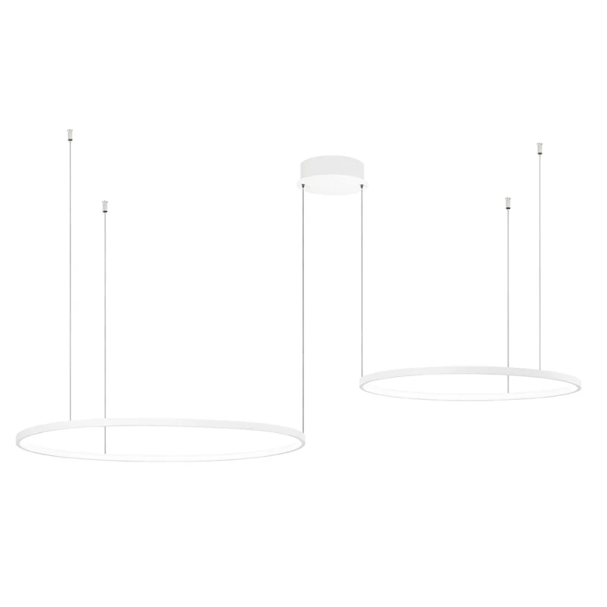 Ondaluce - LED dimmable cable-hung chandelier SOEL LED/28W/230V + LED/38W 3000/4000K diam. 80/60 cm white