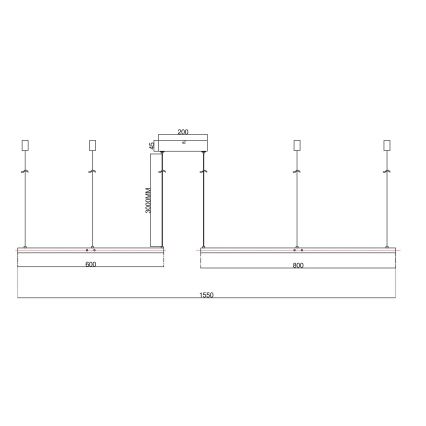 Ondaluce - SOEL dimmable LED cable-hung pendant, LED 28W/230V + LED 38W, Ø 80/60 cm, gold