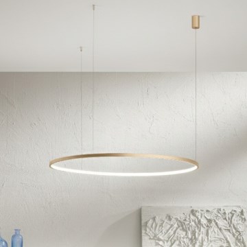 Ondaluce - SOEL Dimmable LED Pendant on Cable, 47W, 230V, Ø 100 cm, Gold finish