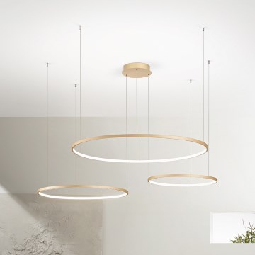 Ondaluce - SOEL LED Dimmable Cable-Hung Chandelier LED/28W/230V + LED/38W + LED/47W Ø 100/80/60 cm, gold