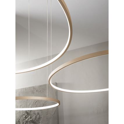 Ondaluce - SOEL LED Dimmable Cable-Hung Chandelier LED/28W/230V + LED/38W + LED/47W Ø 100/80/60 cm, gold