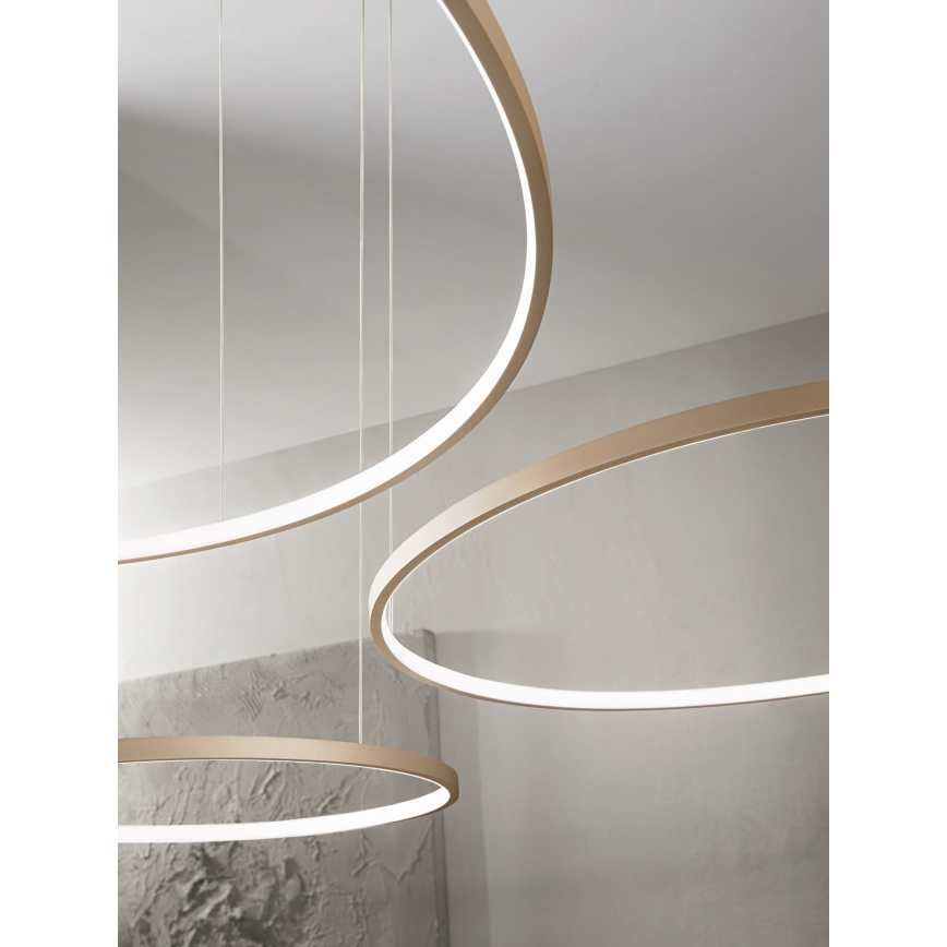 Ondaluce - SOEL LED Dimmable Cable-Suspended Chandelier LED/38W/230V, diam. 80 cm, gold