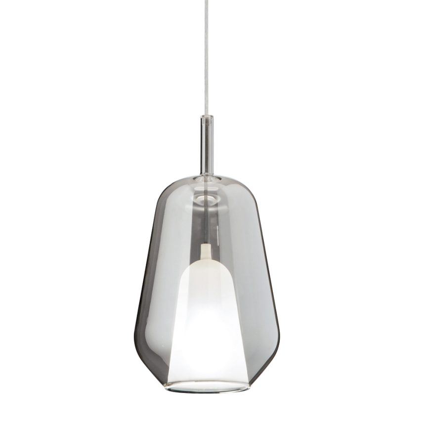 Ondaluce - THELMA Cable-Hung Pendant Lamp 1xE27/15W/230V, diam. 19 cm, Black/Smoky Gray