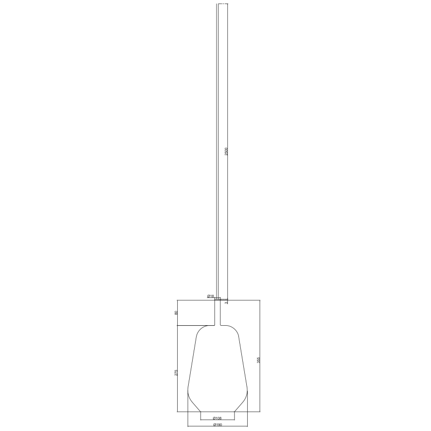 Ondaluce - THELMA Cable-Hung Pendant Lamp 1xE27/15W/230V, diam. 19 cm, Black/Smoky Gray