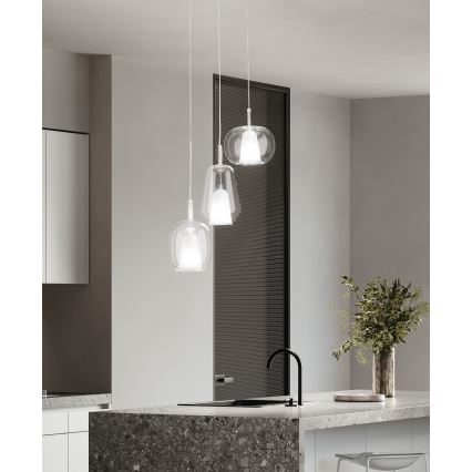Ondaluce - THELMA cable pendant 1xE27/15W/230V dia. 19 cm gold/clear