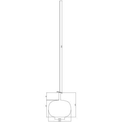 Ondaluce - THELMA Cable Pendant Light 1xE27/15W/230V, 25 cm diameter, gold/clear glass