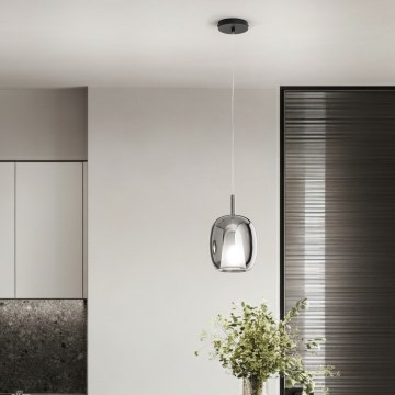 Ondaluce - THELMA Cable-Suspended Pendant 3xE27/15W/230V, Smoky Grey