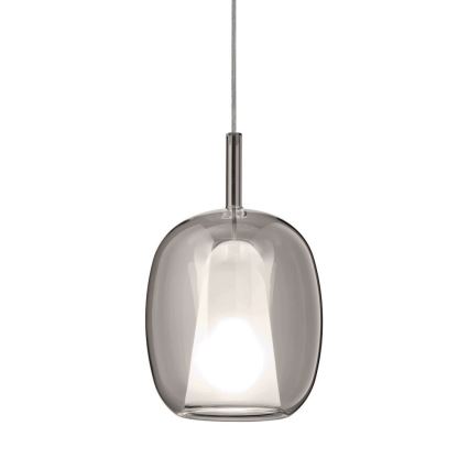 Ondaluce - THELMA cable-suspended pendant lamp 1xE27/15W/230V Ø 19.5 cm black/smoked gray