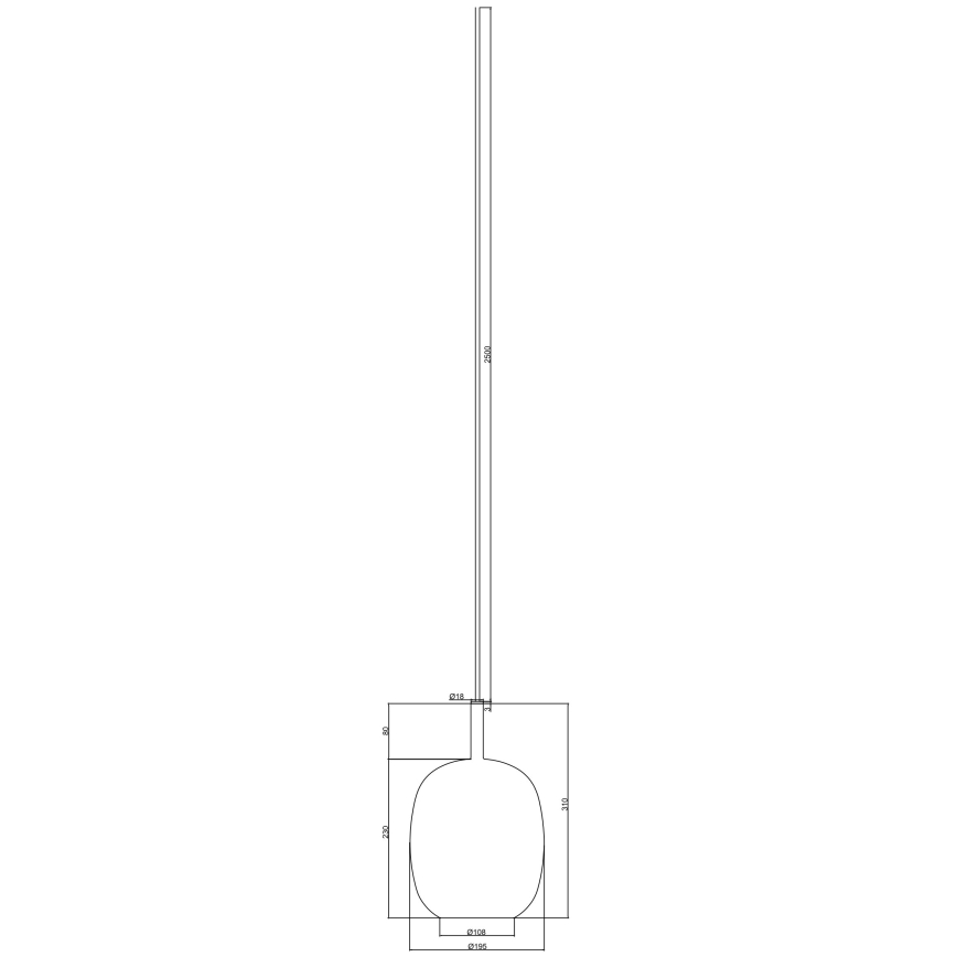 Ondaluce - THELMA pendant light on cord 1xE27/15W/230V Ø 19.5 cm gold/clear