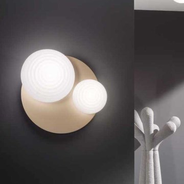 Ondaluce - TONDO wall light 1xE14/10W/230V + 1xE27/15W gold/white