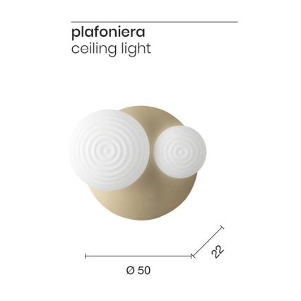 Ondaluce - TONDO wall light 1xE14/10W/230V + 1xE27/15W gold/white