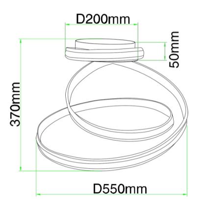 Ondaluce - VUELTA LED Dimmable Ceiling Light, 37W/230V, Ø 55 cm, White