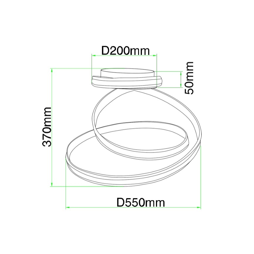Ondaluce - VUELTA LED Dimmable Ceiling Light, 37W/230V, Ø 55 cm, White