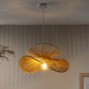ONLI - Cable-hung pendant light RINGO 1xE27/15W/230V raffia