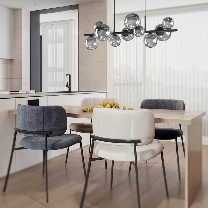 ONLI - Cable-suspended chandelier PALOMA 10xG9/3W/230V black/smoked