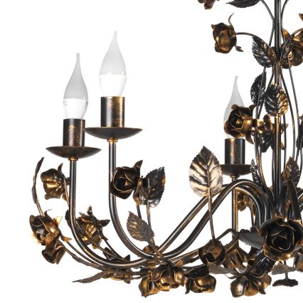 ONLI - CAROLINA Chain-Hung Chandelier 6xE14/6W/230V, Bronze