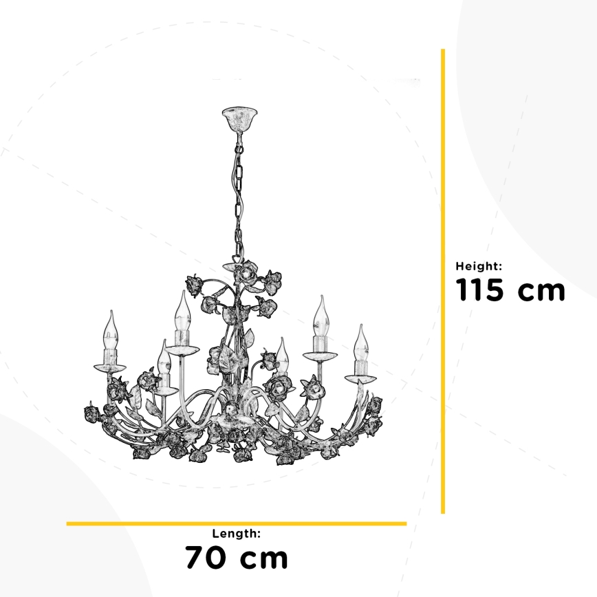 ONLI - CAROLINA Chain-Hung Chandelier 6xE14/6W/230V, Bronze
