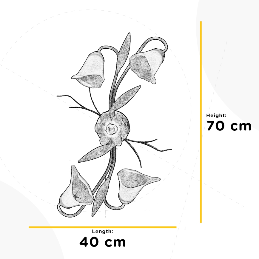 ONLI - Ceiling light ALGA 4xE14/6W/230V bronze