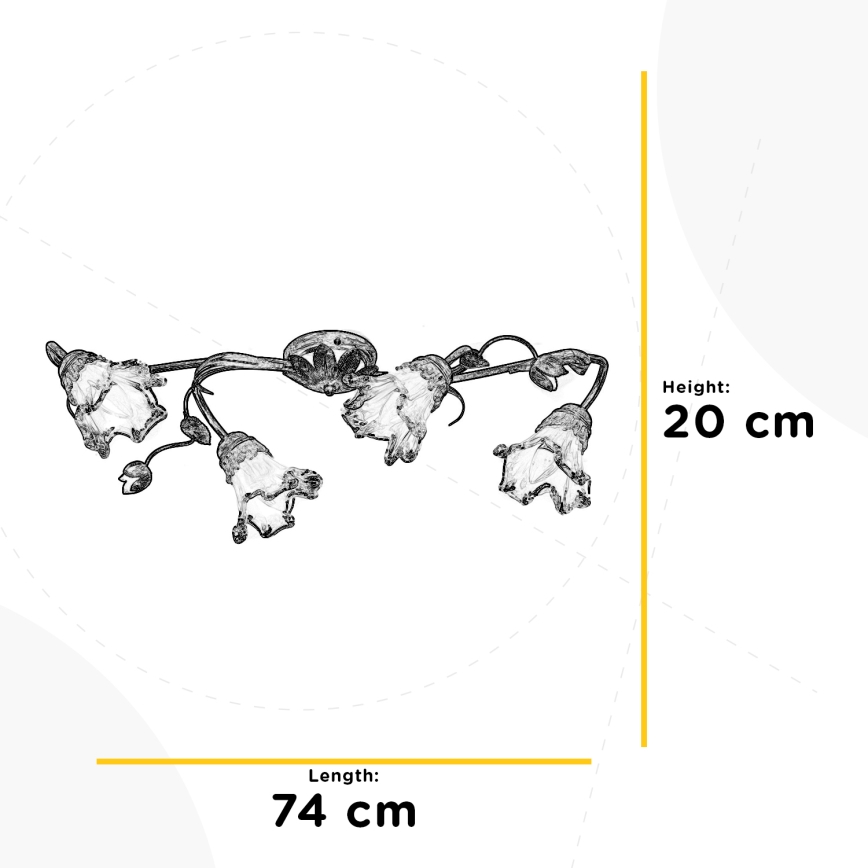 ONLI - Ceiling light ARIANNA 4xE14/6W/230V bronze