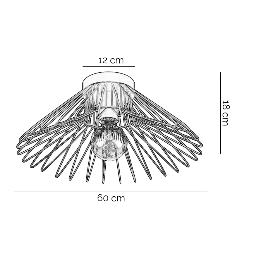 ONLI - Ceiling light DUCCIO 1xE27/22W/230V d. 60 cm black