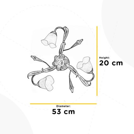 ONLI - Ceiling light LUCREZIA 3xE14/6W/230V bronze