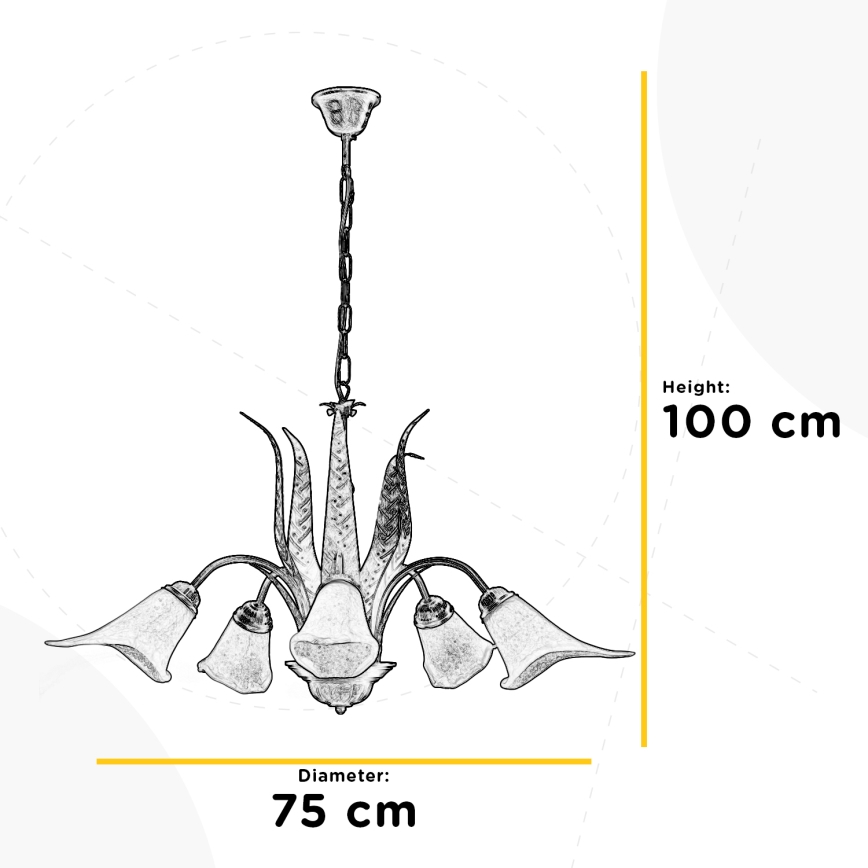 ONLI - Chandelier on a chain ALGA 5xE14/6W/230V bronze