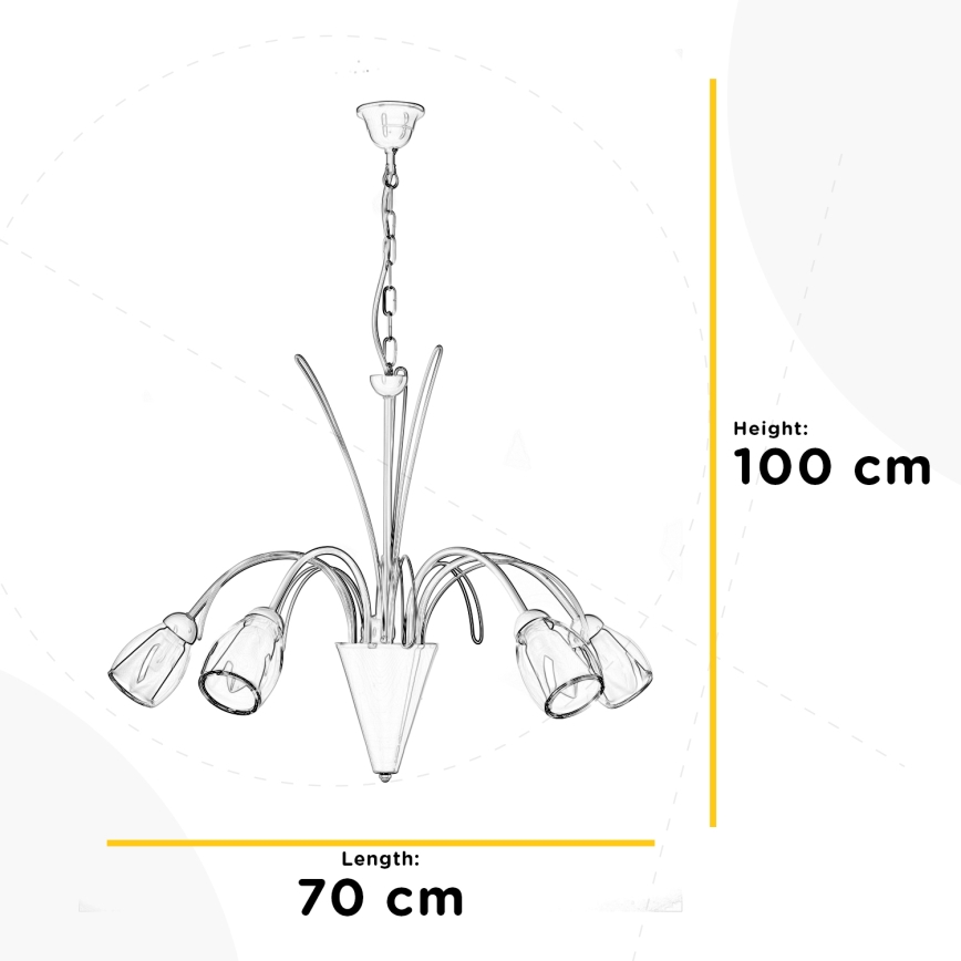 ONLI - Chandelier on a chain ANTEA 5xE14/6W/230V
