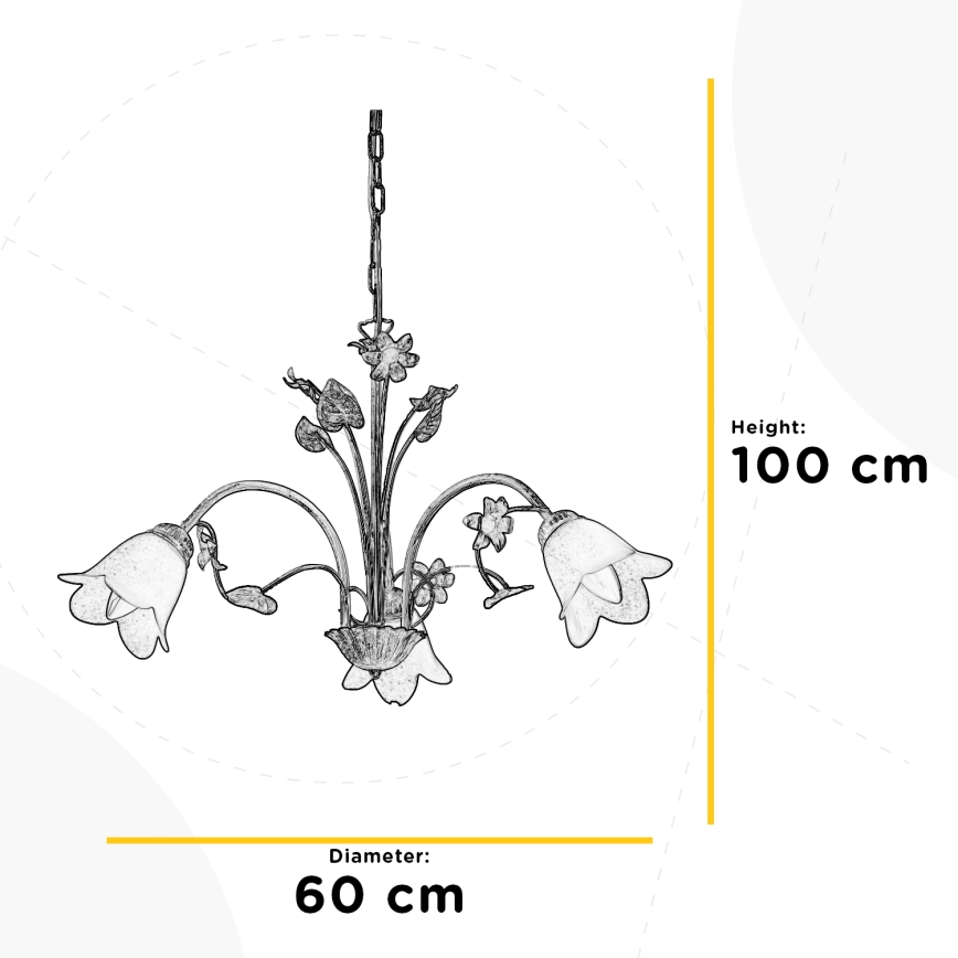 ONLI - Chandelier on a chain BOTTON DORO 3xE14/6W/230V