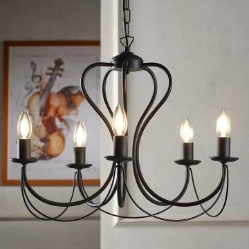 ONLI - Chandelier on a chain CANDELA 5xE14/6W/230V black